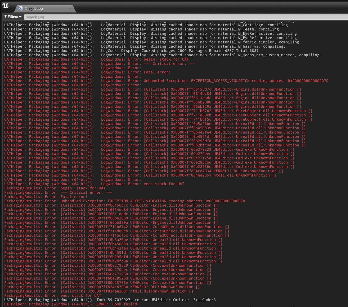 I did get a MetaHuman character into UE4, but when packaging it gives a bunch of error messages. I don't know how to solve this. The MetaHuman route is looking like a dead end.