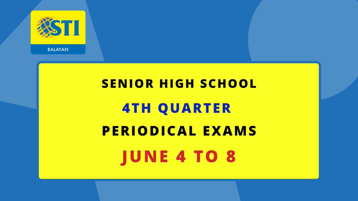 STIBalayan's tweet photo. Whew! Don't cram, but it's time for the final assessment and submission of your outputs senior high students.
#MadeToBeMore https://t.co/CFVB8tmsJk