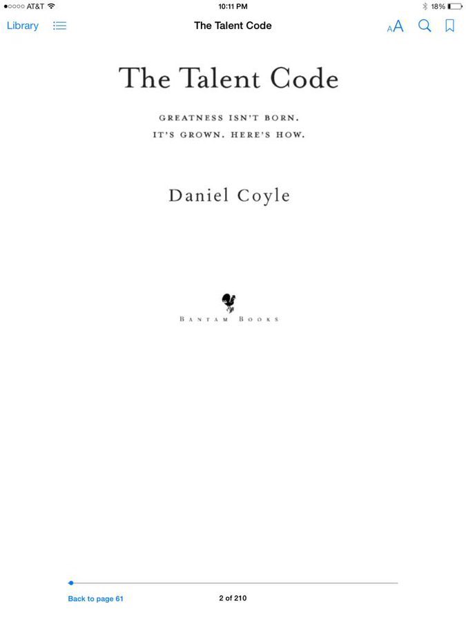 IamCoachJJ's tweet photo. You should check out this book. Breaks down the myth of talent & talks about how one can become special. #Ignition #Deeppractice #repetition https://t.co/yWQTyZE7Ud