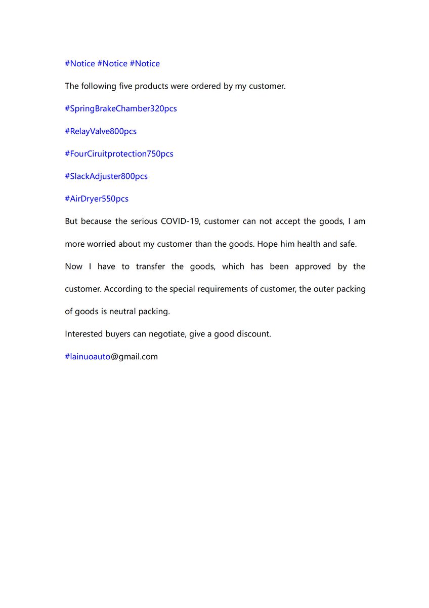 AutoLainuo's tweet image. #SpringBrakeChamber320pcs
#RelayValve800pcs
#FourCiruitprotection750pcs
#SlackAdjuster800pcs
#AirDryer550pcs