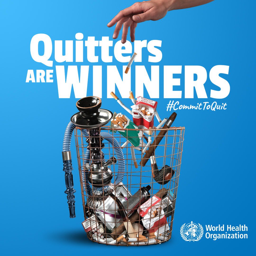 DrTedros's tweet photo. To help people to #CommitToQuit, @WHO developed a wide range of digital tools:
- @WhatsApp, @Messenger, @Viber chatbot two week quitting challenge
- Mobile apps: Quit Genius &amp; QuitNow!
- Florence, WHO digital health worker 
👉 https://t.co/DL4F3gxGCR
#CommitToQuit today! https://t.co/nlHiI4AKUs
