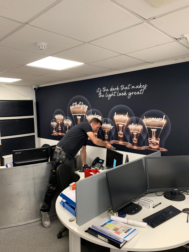 The new wall in our office is really lighting up our workspace, as well as treating the room acoustically – designed by Simon Clarke, with products manufactured by the wonderful <a href="/signupsystems/">SignUpSystems</a>!

#acousticsolutions #design #acoustic #office #officedesign