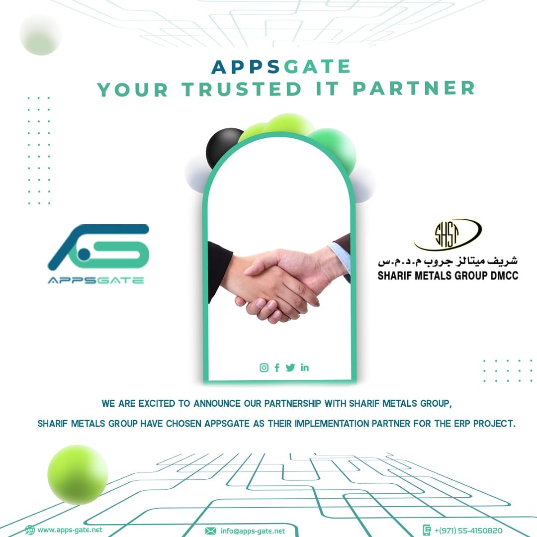 appsgate_'s tweet image. We are excited to announce our partnership with Sharif Metals Group,
Sharif Metals Group have chosen #APPSGATE as their implementation Partner for the #ERP_Project .
#APPSGATE Your Trusted IT Partner.
Explore our solutions &amp;amp; grow your business
#ERP #UAE #DUBAI #Odoo #IT_Solutions