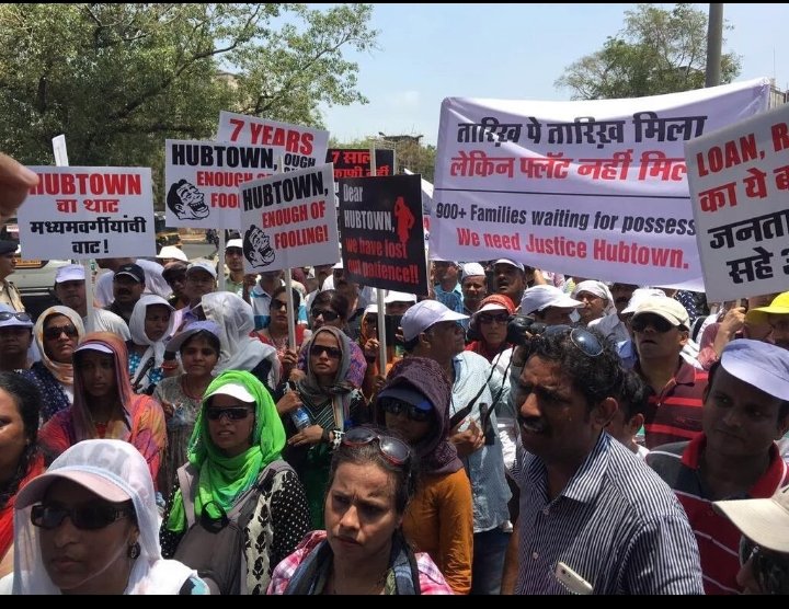 ram_satish15's tweet photo. #hubtowngreenwood . Pics of May 2016 of People agitating who booked flat in Hubtown Greenwood for comp of proj. Only wing A,B,C &amp; D (partially) completed till date. For E and F wing agony continuous. Pl help 
@MahareraG
@AUThackeray
@Awhadspeaks
@MMRDA_TWEET
@CMOMaharashtra https://t.co/VaRVdMJVFB