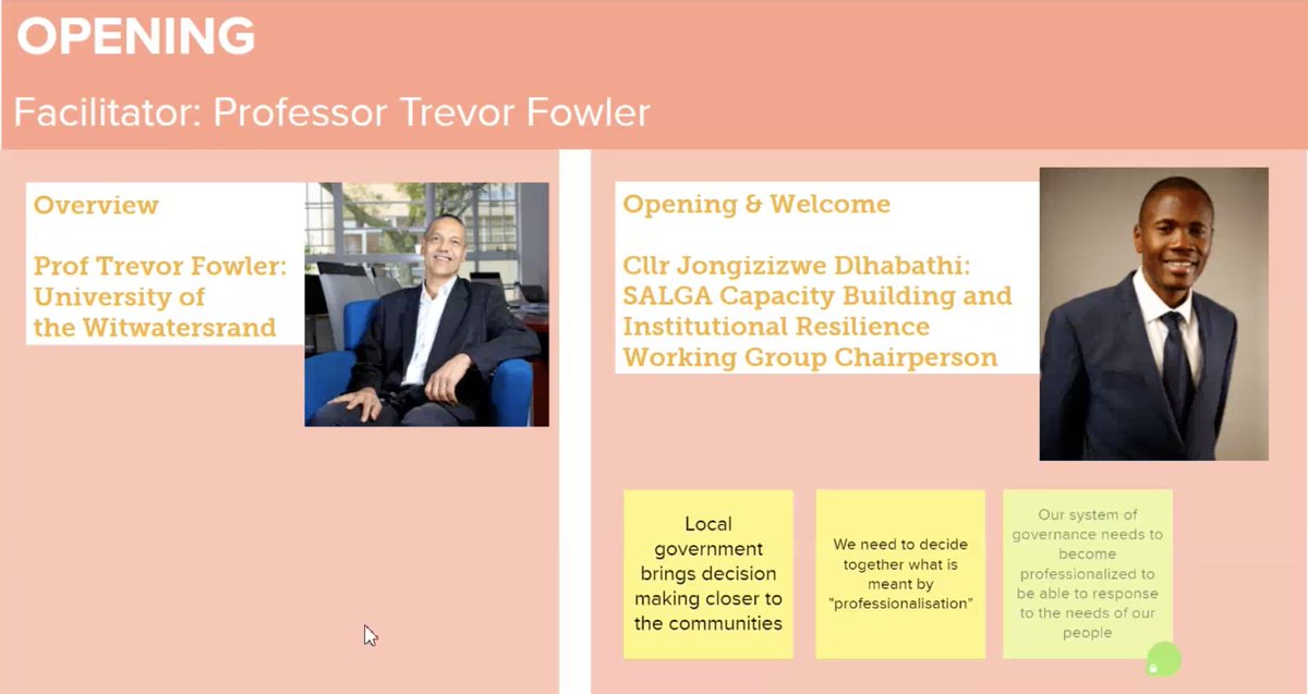 uclg_org's tweet photo. The professionalisation of #localgov webinar kicks off‼️

🗨️Cllr Jongizizwe Dlhabathi, Institutional Resilience WG Chairperson, highlights the importance of defining together what #ProfessionalisingLG means since #localgov bring decision-making closer to the communitiesa https://t.co/H79XnQphK9