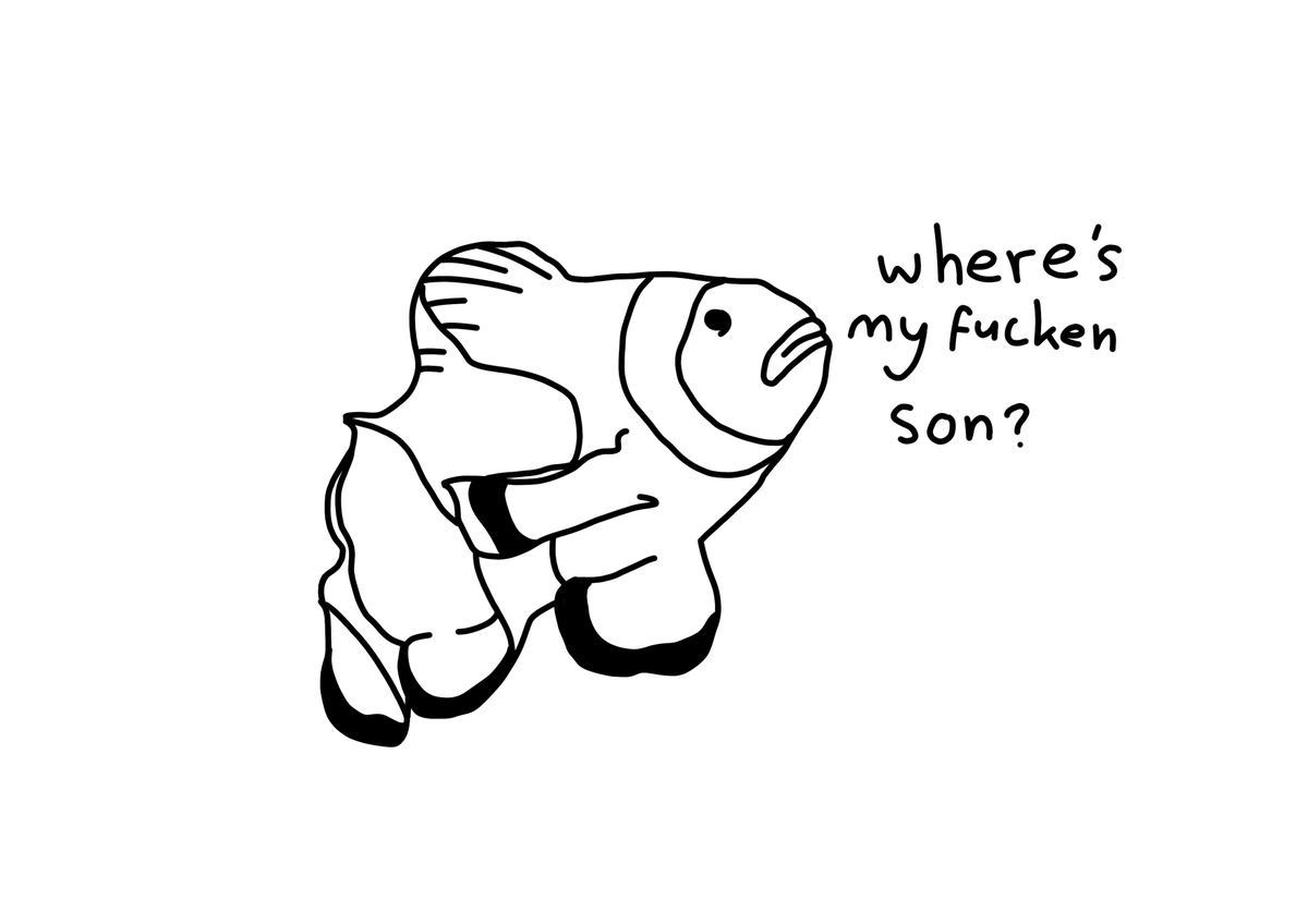 baddrawnanimals's tweet photo. clownfish https://t.co/kliup92G5S