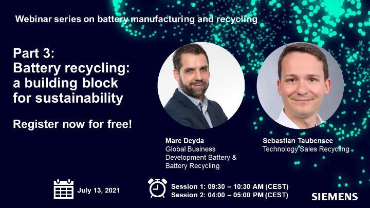 JoffWue's tweet photo. The last edition of our three-part webinar series on battery production and recycling. will be about battery recycling – don’t miss it and register now for free!
#battery #emobility #lithium
https://t.co/4g3g5p39Zr https://t.co/RuTCOgNNBc
