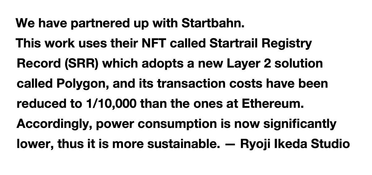 ryojiikeda's tweet photo. Ryoji Ikeda | A Single Number That Has 10,000,086 Digits
Ryoji Ikeda’s 1st NFT work on Sotheby’s, 3-10 JUN 2021 https://t.co/WvwhgT1xEc 
We have partnered up with Startbahn @startbahn_gl https://t.co/nxfZkyY4mD