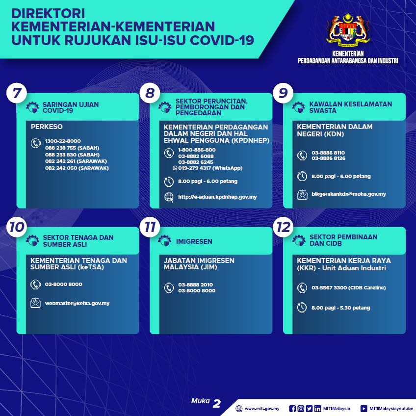 moworksmy's tweet photo. Berikut adalah direktori Kementerian-kementerian untuk rujukan berkenaan isu-isu Covid-19.

1/2 https://t.co/ubD7TlAAu3