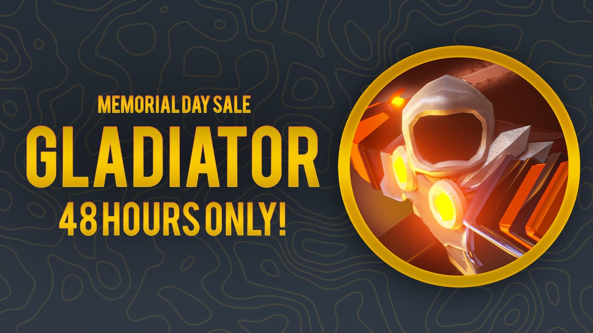 Paradoxum Games Use Towerdefensesimulator On Twitter Happy Memorial Day We Re Running A 48 Hour Sale That Ends On June 2nd For Popular Demand We Ve Decided To Put The Gladiator - roblox tower defense simulator gladiator skins