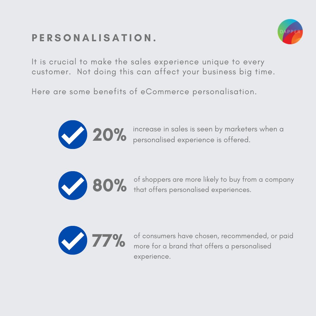 dapper_apps's tweet image. This week we are talking about creating a personalised eCommerce store. This strategy is a good way to make sure it's easy, quick and convenient for users to make a purchase.
Credit:
Monetate
Epsilon
Forrester