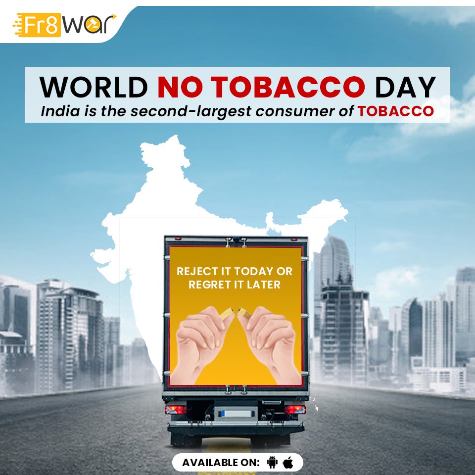 Fr8warTech's tweet image. It&apos;s time to live your life Smoke-free.
#Fr8War #Logistics #FreightTrucks #Freight #Transporter #supplychain #logisticscompany #nosmoking #quitsmoking #stopsmoking #smoking #smokingkills #nosmoke #health #smokefree #notobacco #cigraette