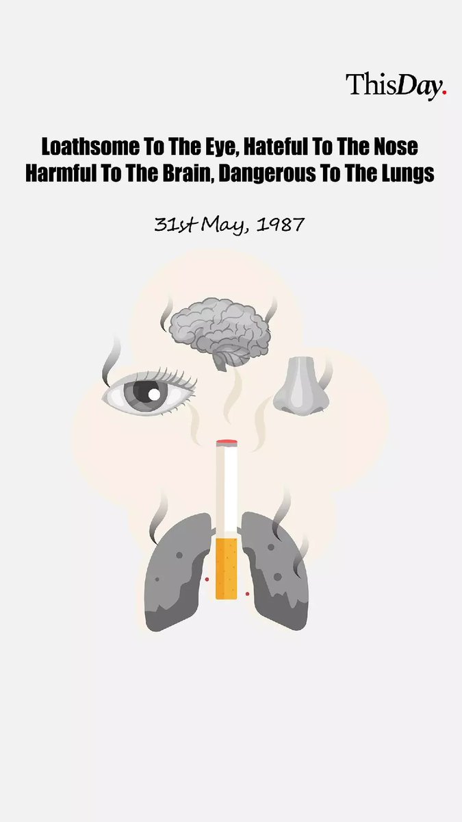 PanwarPrateek's tweet photo. "WORLD NO TOBACCO DAY" 
Next time you pick up a cigarette in your hand and light it, remember that the could really go far away if you keep on at it.
@PanwarPrateek @FDATobacco @TobaccoFreeKids @CDCTobaccoFree @maniacmeat https://t.co/5dWDxWk1Wa