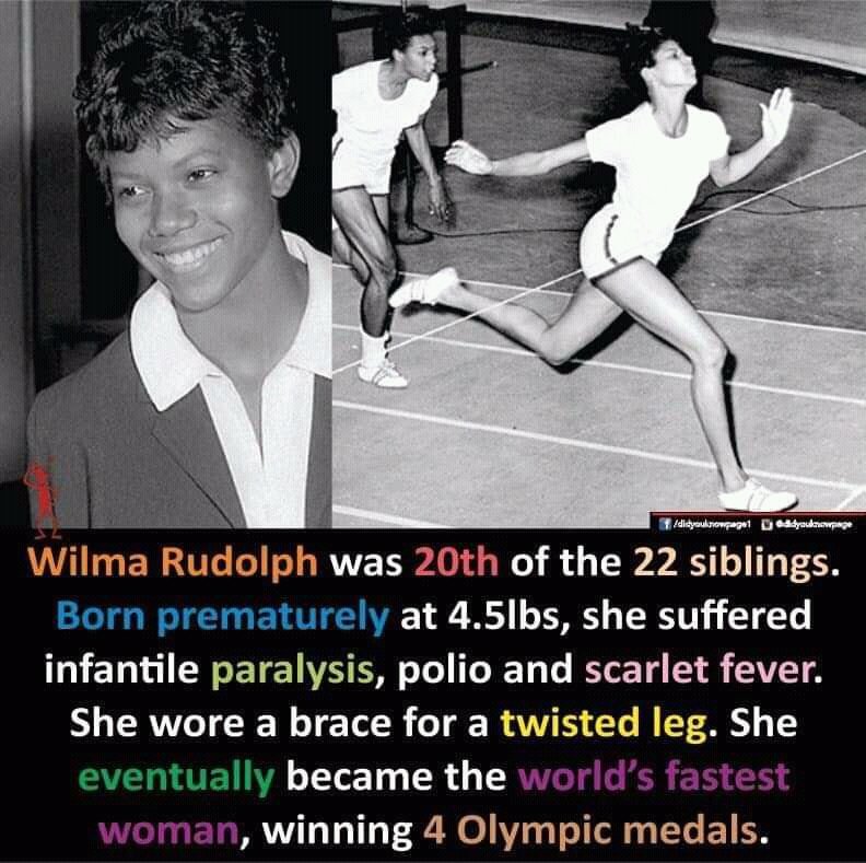 Trevor Facts On Twitter Did You Know After Having Born Prematurely Wilma Rudolph Suffered From Infantile Paralysis Polio And Scarlet Fever She Even Wore A Brace For A Twisted Leg But Eventually
