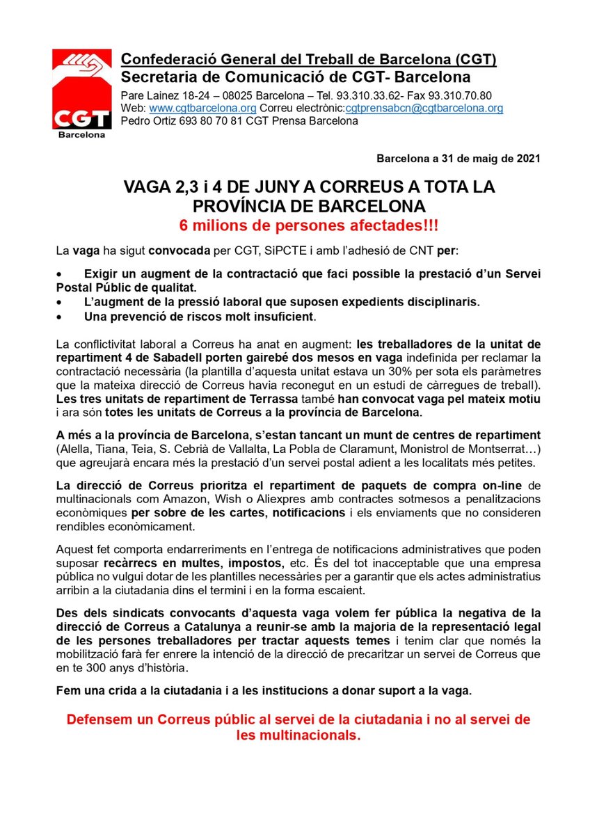 CGT BarcelonⒶ tweet media