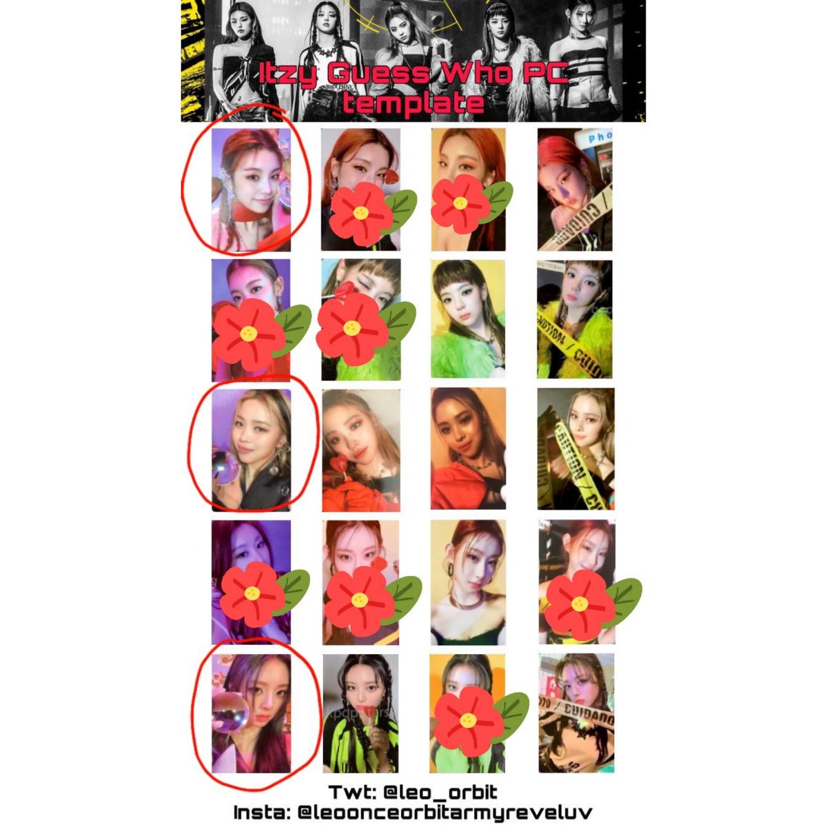 jc36020's tweet photo. [WTT] Itzy Guess Who

Have:
• Chaeryeong
• Lia
• Yeji
• Yuna

Want:
• Any pcs unmarked (red circled is priority on 2nd slide)

USA/CAN only! https://t.co/KPXeXWmJkO