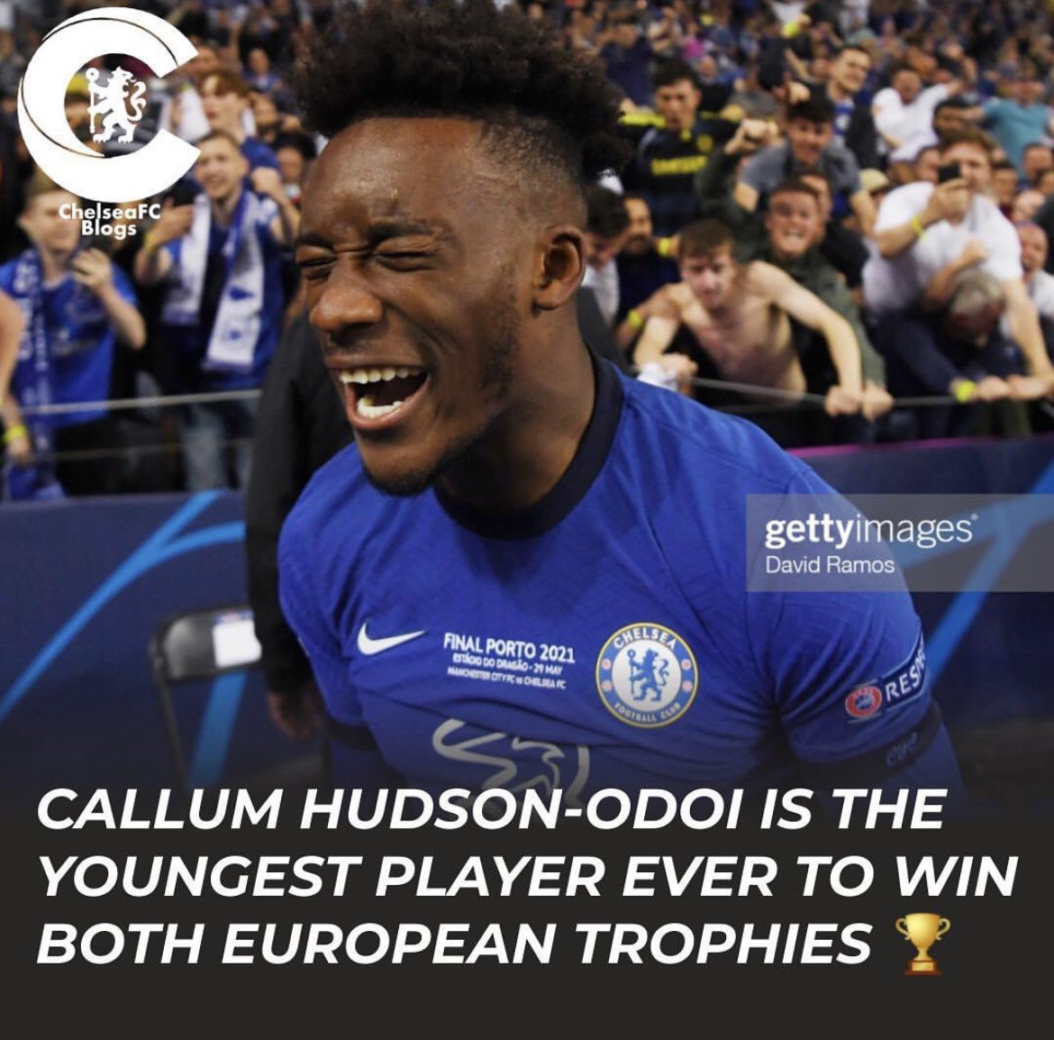 Just 20 years of age &amp; <a href="/Calteck10/">Callum Hudson-Odoi</a> has won both the <a href="/EuropaLeague/">UEFA Europa League</a> &amp; <a href="/ChampionsLeague/">UEFA Champions League</a> 💙
