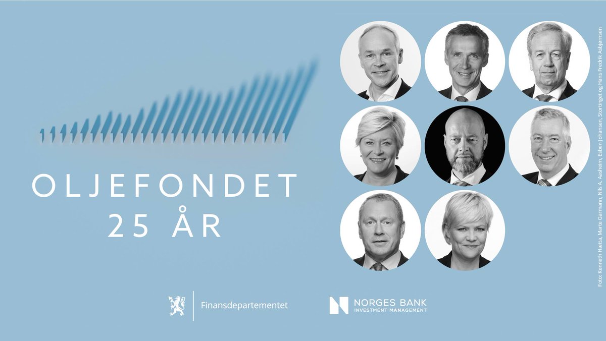 I dag markerer Finansdepartementet og Norges Bank at det er 25 år siden det første innskuddet ble gjort i Statens pensjonsfond utland. Seminaret 'Oljefondet 25 år' vil bli strømmet direkte fra kl. 09 her: regjeringen.no/id2850882