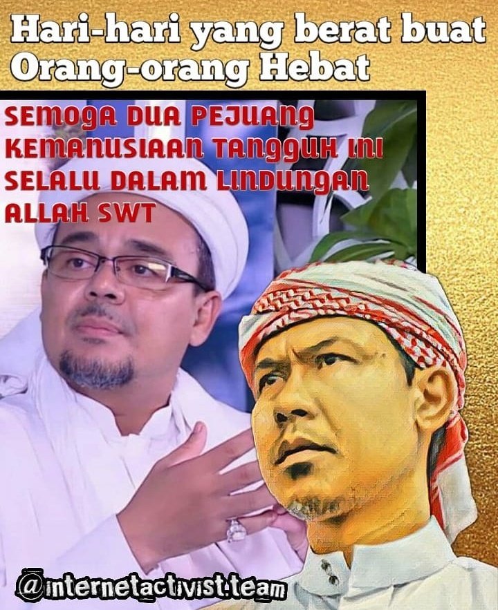 Semoga Beliau2 ini IBHRS dan Bang Munarman Juga Para Ulama2 yg Sedang Di Dzolimi Selalu Mendapat Perlindungan dan Kesehatan dari ALLAH SWT dimanapun mereka berada .. 

Aamiin YRA 🤲