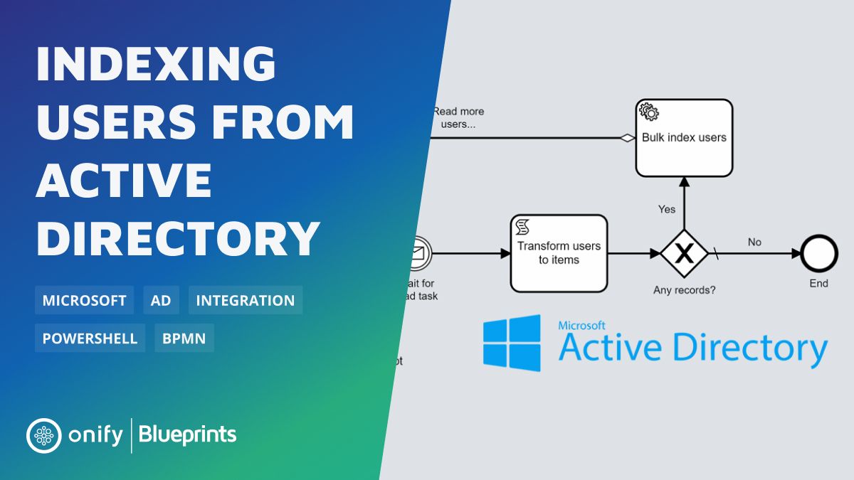 Onify Blueprint: Indexing users from Active Directory

This Blueprint gets all users from Microsoft Active Directory and index them to Onify.

#onify
#onify_blueprints
#activedirectory
#microsoft
#integration
#workflow
#powershell
#bpmn

https://t.co/UI3uWisa43 https://t.co/ZDmwQfR3ui