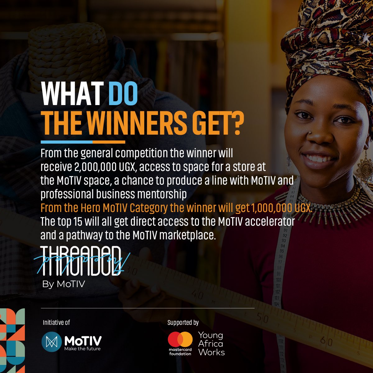 ivieyyyyy's tweet image. Exactly one week left before the deadline of #MoTIVThreaded competition registration, if you’re a fashion designer, be sure to submit your pieces before 7th June…Lots of cash prizes💰and benefits are up for grabs