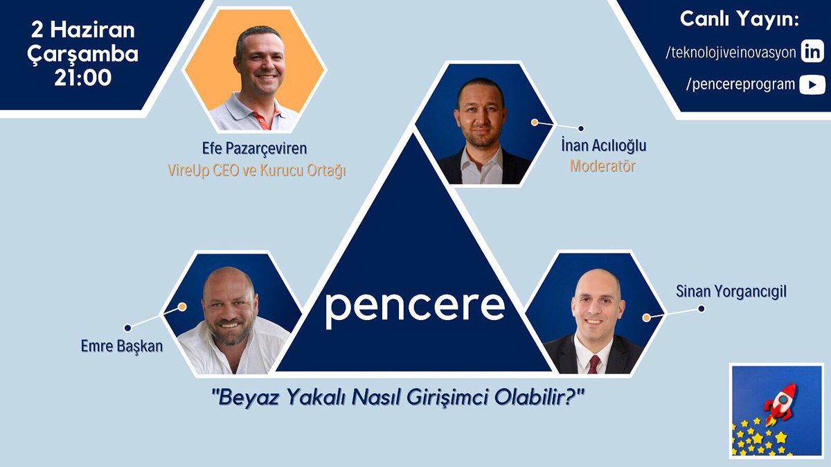 Eski beyaz yakalı girişimciler olarak kendi  kariyer yolculuğumuzda girişimci olma yolunda attığımız adımları konuşacağımız yayınımıza hepinizi bekleriz! 

📍2 Haziran Çarşamba, 21.00!

Youtube: bit.ly/2RZCJDg 
LinkedIn: bit.ly/3fY0sM3