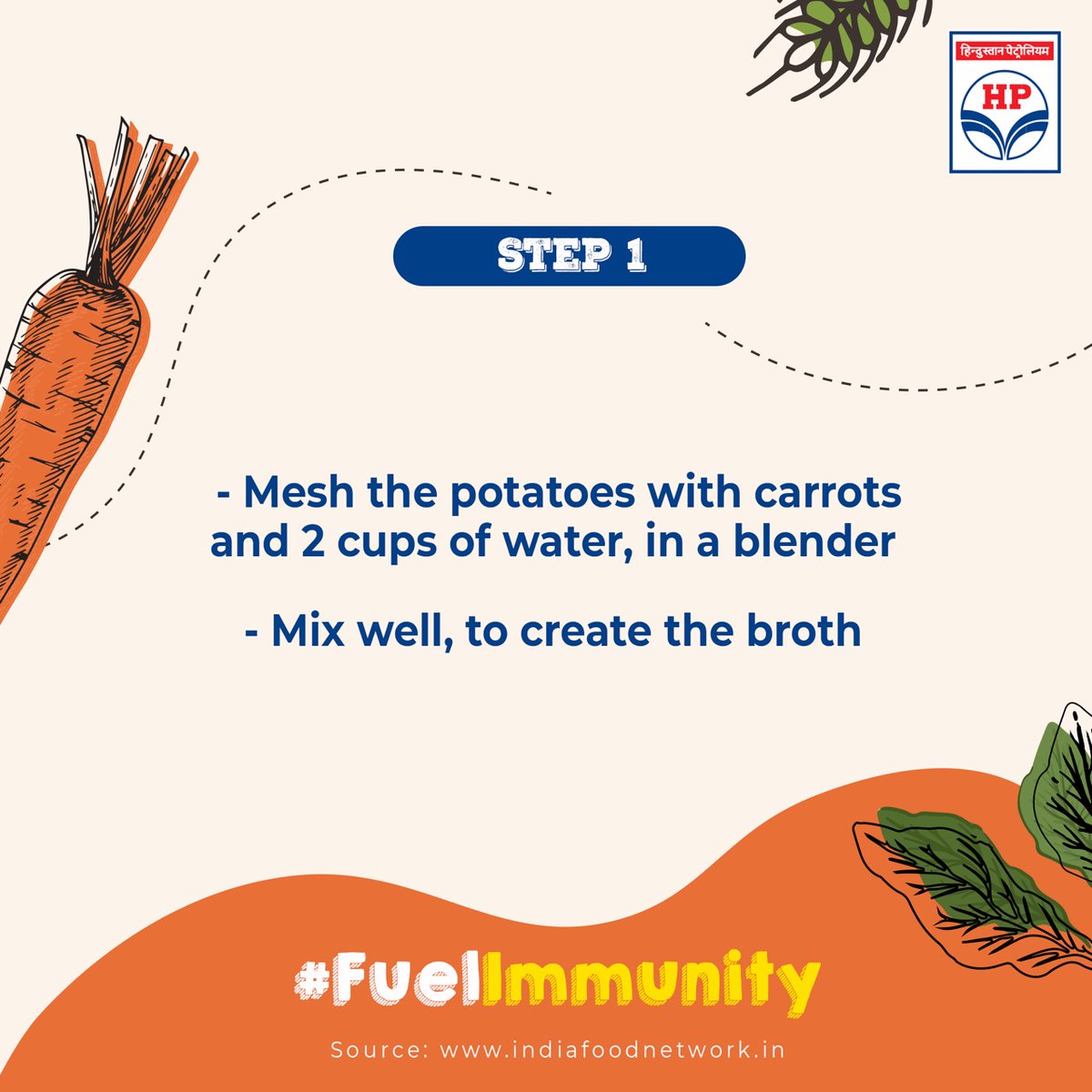 HPCL's tweet photo. #FuelImmunity with carrot and spinach soup. 
Make this quick, healthy and super delicious soup and load up on vitamins, minerals to boost your metabolism. 
#HealthyRecipe https://t.co/StjOC4ksMz
