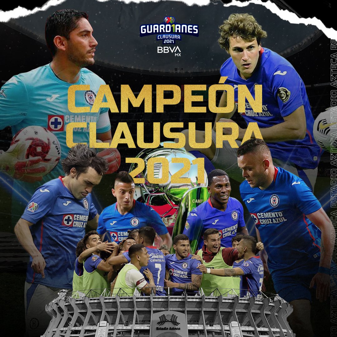 EstadioBanorte's tweet photo. El Estadio Azteca celebra el noveno título de @CruzAzul ¡Felicidades campeones del Guard1anes2021! 🏆🔵 https://t.co/yagxGHZ9qH