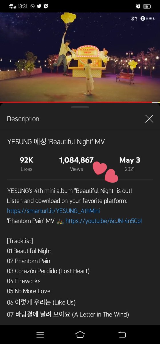 farafzr's tweet photo. @y2cy81 @Fatyyn1 @shfly3424 THANKYOU FOR DOING THISπ GIVEAWAY #Beautiful_Night
CONGRATS FOR PASS 1MILLION VIEWS ON #YESUNG_Beautiful_Night #Yesung_Phantom_Pain, @shfly3424!
YOU REALLY NAILED IT FOR THIS CB. YOUR HARD WORK PAID OFF @shfly3424 , WE STILL NJOY N 4EVA WILL NJOY UR SONGS!#MeetYesungInSpring https://t.co/QuzpaOD500