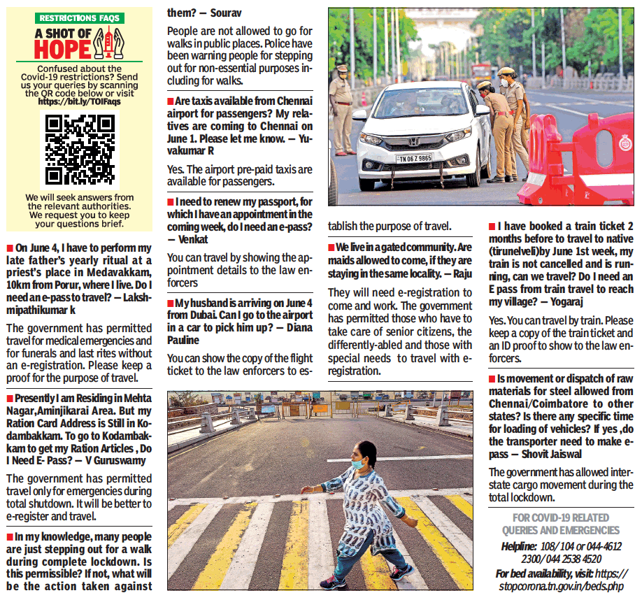 TOIChennai's tweet photo. Confused about the Covid-19 restrictions? Read the answers to top queries everyday in The Times of India newspaper. To send us your questions, visit- https://t.co/GYiN4T7p3t
#RestrictionFAQs #CovidFAQs #ShotOfHope https://t.co/VyiStgFjcS