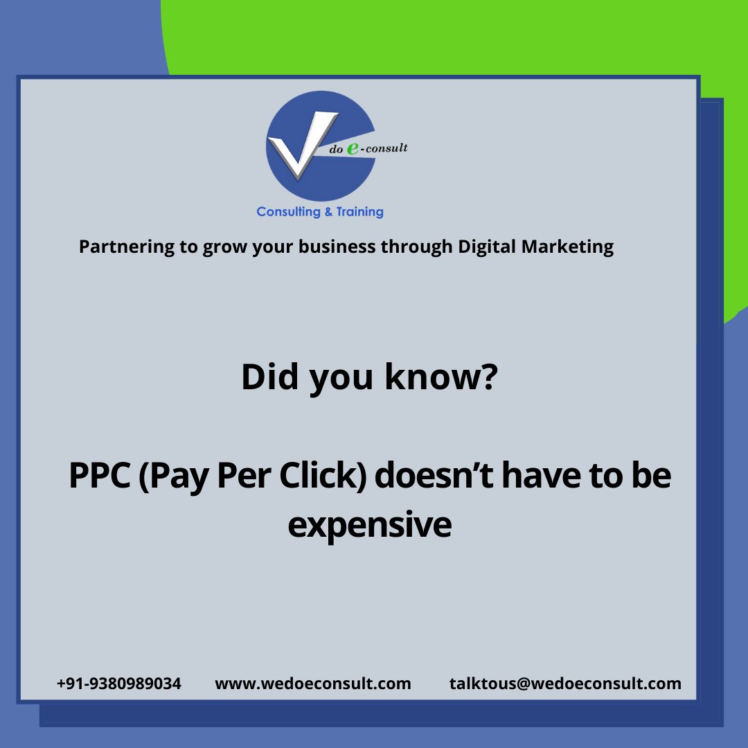 WeDoEconsult's tweet photo. Pay per click advertisement does not require a huge budget to start.
Need any help?
Contact:
+91-9380989034
https://t.co/HkcAUnrf14
talktous@wedoeconsult.com
#ppc #paidads #payperclick #googleads #googleadwords #ppcfacts https://t.co/0gkGE6vcBr
