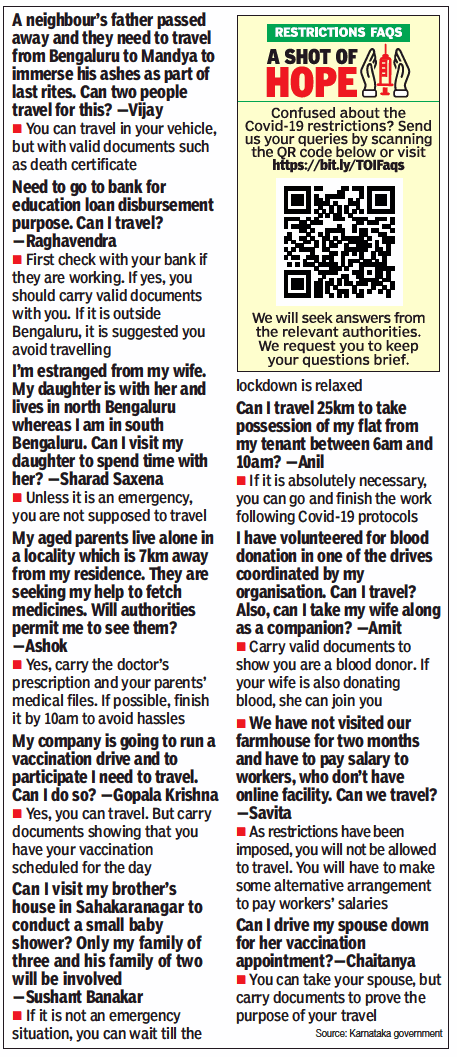 TOIBengaluru's tweet photo. Confused about the Covid-19 restrictions? Read the answers to top queries everyday in The Times of India newspaper. To send us your questions, visit- https://t.co/Q7zx8e8zt1
#RestrictionFAQs #CovidFAQs #ShotOfHope https://t.co/2Xnyax8SKK