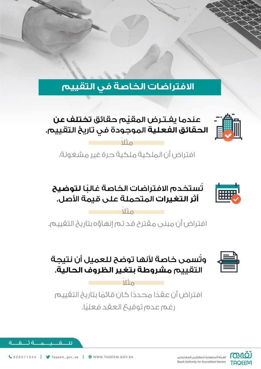 taqeem_gov_sa's tweet photo. تعرفوا على الافتراضات الخاصة في #تقارير_التقييم💡 https://t.co/ibpufYo5g0