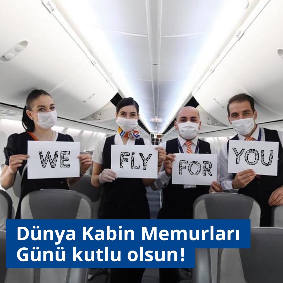 Dünya Kabin Memurları Günü kutlu olsun! Her yolculuğumuzda konforlu ve emniyetli bir uçuş geçirmemizi sağlayan ve misafirperverlikleriyle içimizi ısıtan tüm kabin memurlarına içtenlikle teşekkür ederiz! 🤗 💙🧡 #sunexpress #iflysunexpress #dünyakabinmemurlarıgünü