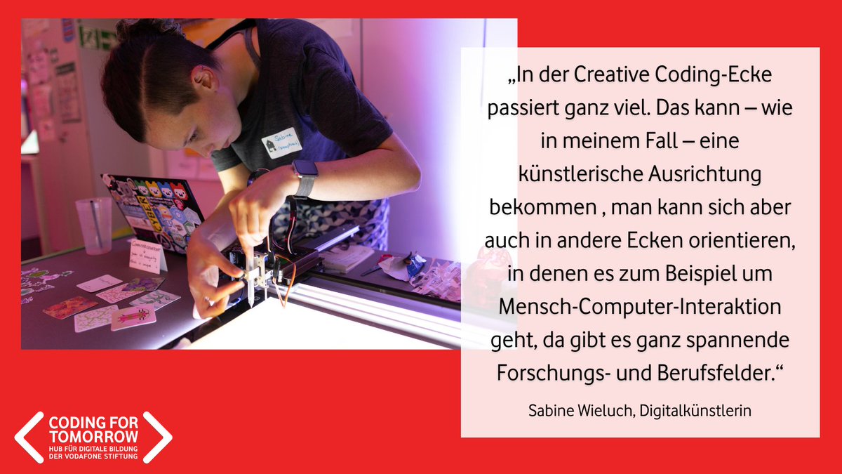 coding_tomorrow's tweet photo. Die Digitalkünstlerin @Bleeptrack über die Möglichkeit, #Kreativität und #Coding miteinander zu verbinden. In unserem #Tutorial zeigt sie, was im Creative-Tech-Bereich mit einfachen Mitteln möglich ist: https://t.co/T6x2D6zjEC
#GirlsInCreativeTech https://t.co/Hty2vR47SW