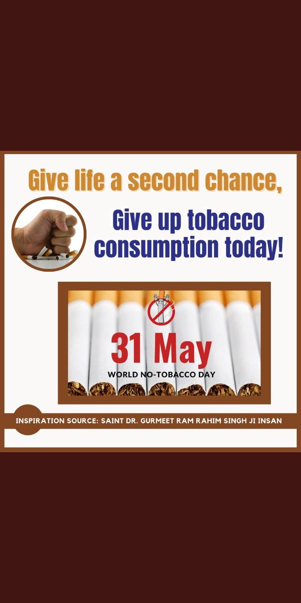 Dwivedi_Him's tweet photo. #WorldNoTobaccoDay
Say no to #SMOKING 
#Safe_life 
@RiteshD59136188 @AnilDwi06583347 @Divyans78346210 @VijayKe10 @SureshKantDwiv1 @RameshD97123295 @mrigend 
@Pradeep79243379 @Pavantiwari6791 
@Surajdw1001 @ashishd86940156 @AtulesC @VijayDw07380638 @DwivediRajesh77 @ https://t.co/KKX69V8BEg