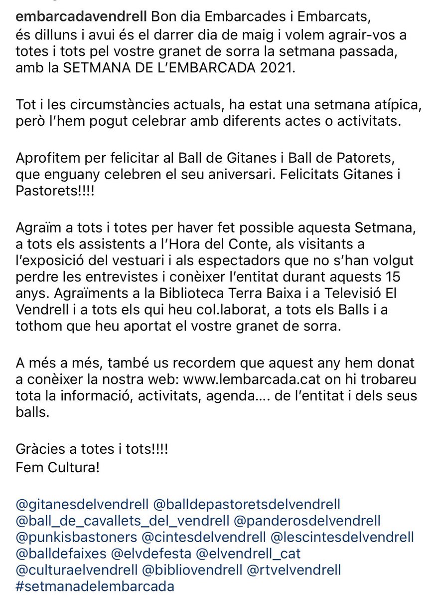 LEmbarcadaACP's tweet photo. Volem agrair-vos a totes i tots pel vostre granet de sorra la setmana passada, amb la SETMANA DE L’EMBARCADA 2021.

Gràcies a totes i tots!!!!
Fem Cultura! 
 #setmanadelembarcada https://t.co/wPNSz9QHpk