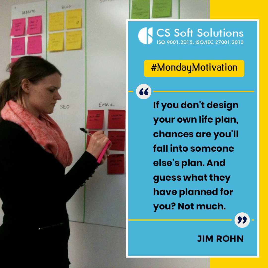 CSSoftSolution3's tweet photo. #MondayMotivation - Have a plan or be a part of someone else's plan!
The choice is yours!
#cssoftsolutions #inspirationalquotes #mondaytrend https://t.co/leZfuinAOn