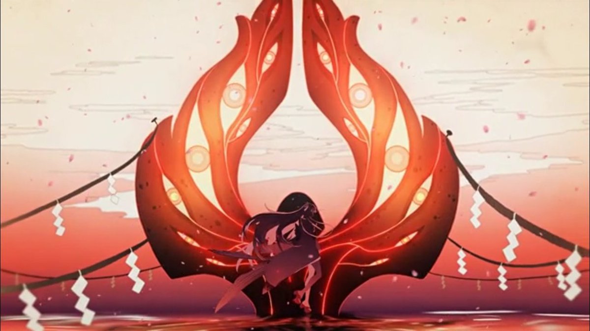 genshinimpactgg's tweet photo. First look at the Electro Archon - Baal from Kazuha's story cutscene.

#GenshinImpact https://t.co/FHf96x2OC0