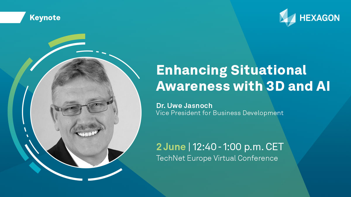 HexagonSIG's tweet photo. Registered for TechNet Europe? Hear from Dr. Uwe Jasnoch regarding the latest tech for better situational awareness. Learn more. #geospatial https://t.co/bY4NsGNpml https://t.co/IfTj2b7tgZ
