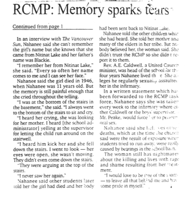#Genocide #residentialschools #murder &ldquo;I heard him kick her and she fell down the stairs. I went to look<a href="/tag/genocide"class="tags">#Genocide</a><a href="/tag/residentialschools"class="tags">#residentialschools</a><a href="/tag/murder"class="tags">#murder</a>