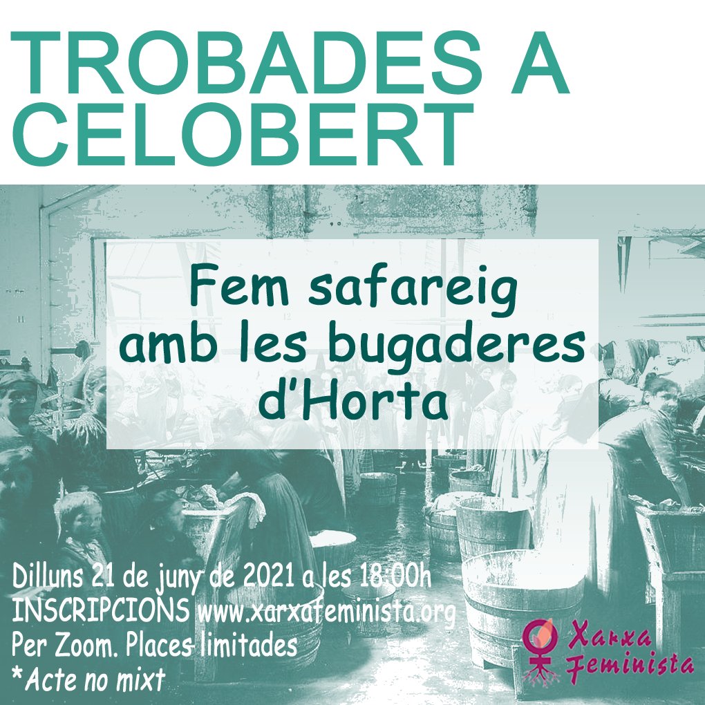📢 No et perdis la propera trobada a celobert "Fem safareig amb les bugaderes d'Horta". Reserva't la data!!! #TrobadesCelobert #FemSafareig #BugaderesHorta 
📅 Dilluns 21 de juny
⏲ 18h 
📍 Zoom
👉 INSCRIPCIONS forms.gle/wX47tMFfFi6Aj4…