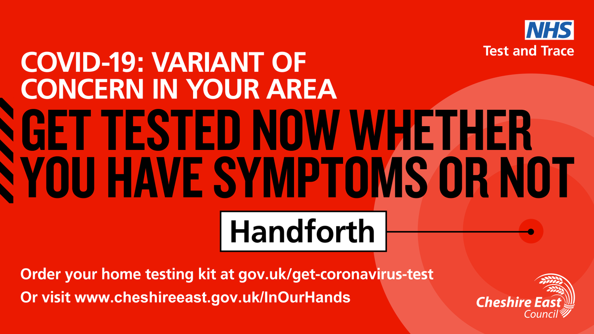 Cheshire East Handforth Local Testing Anyone With No Symptoms Can Turn Up Get Tested At Handforth Youth Centre No Appointment Necessary Times Daily 10 30am 2 30pm Until 6 June Cheshire East Handforth Local Testing Anyone With No Symptoms Can Turn Up Get Tested At Handforth Youth Centre No Appointment Necessary Times Daily 10 30am 2 30pm Until 6 June