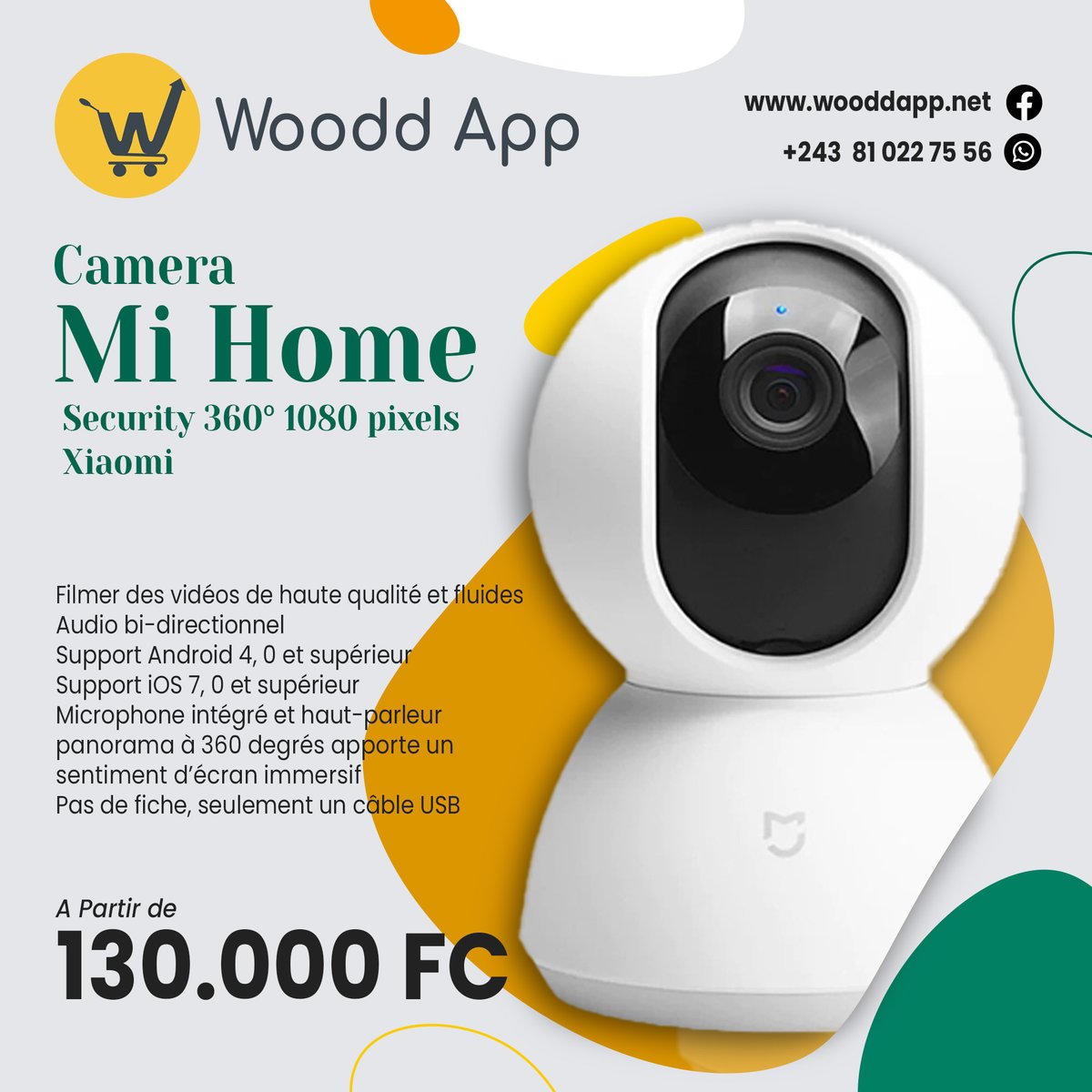 wooddappdrc's tweet photo. Camera de surveillance 1080p FHD|Vision 360°|Vision nocturne infrarouge|Détection de mouvements par AI|Appel bidirectionnel|Plusieurs possibilités d'installation
Disponible par livraison
📱+243810227556
📦Livraison disponible partout en RDC https://t.co/OFPpwwIkBj