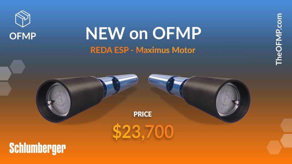 TheOFMP's tweet photo. We have a new #innovative product on our virtual shelves 🎉 Schlumberger’s REDA ESP Maximus Motor is now available on #OFMP, ready to be purchased whenever you need it 🛒 Find detailed specifications about the product here ➡️ https://t.co/dTfmGuTx9b
#oilandgas #oilfield https://t.co/wEqt3RIgcT