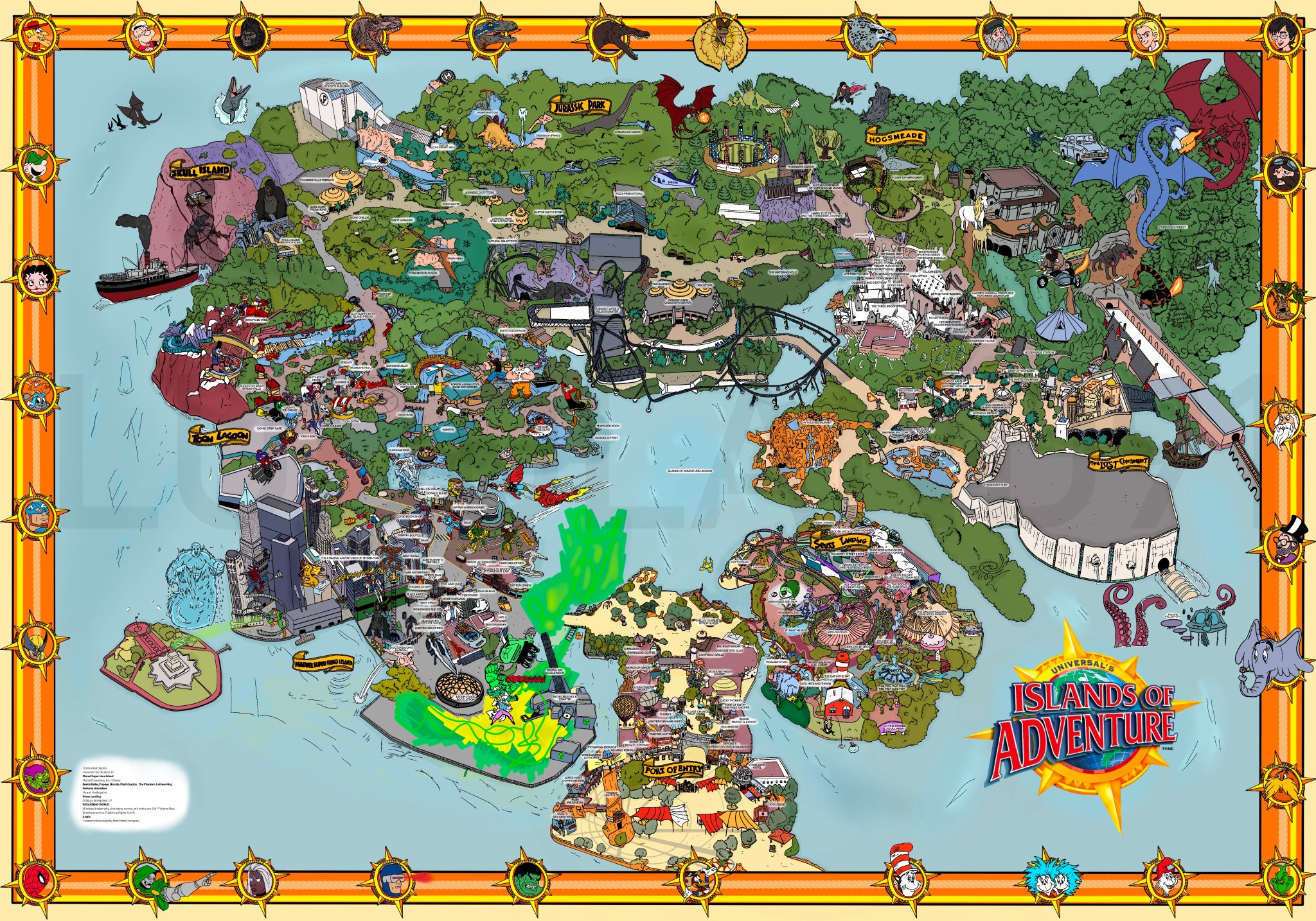 Universal's Islands of Adventure - GPS Map with HP by Nick Jag Inc.