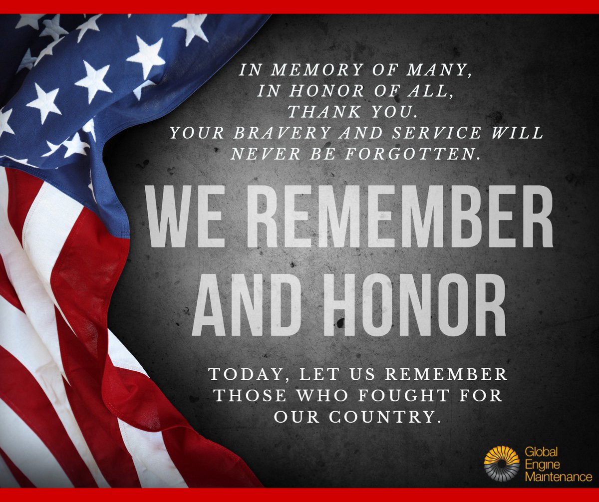 In honor of the bravest souls who put their country above everything. They are the real heroes with a crystal-clear vision and burning desire to make the nation great. From the GEM family wishing you a warm &amp; safe Memorial Day. #AviationMaintenance #airplanes #MemorialDay