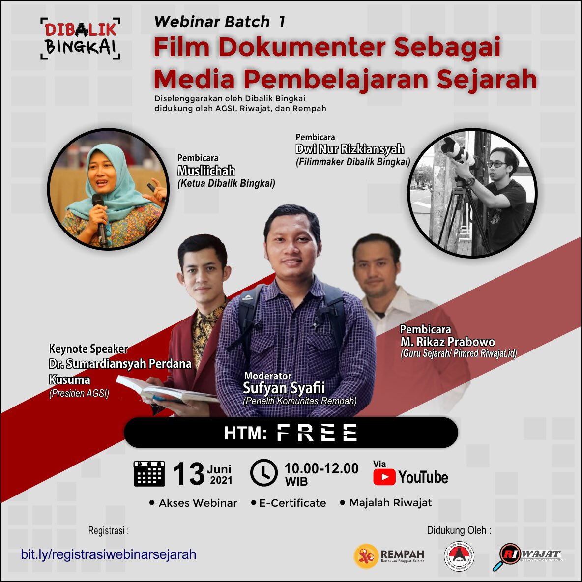DibalikBingkai's tweet photo. Film dokumenter bisa dijadikan media pembelajaran sejarah loh. Yuk gabung dan tongkrongin. Catat tanggal mainnya. Informasi lengkap lgsg cek di poster berikut https://t.co/xicIJrXC71