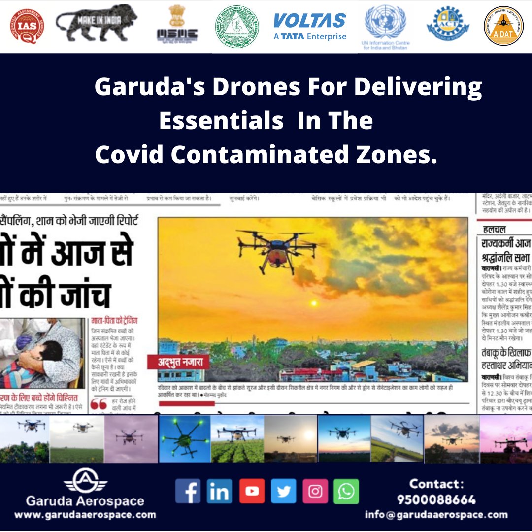 garuda_india's tweet photo. Garuda Drones are fighting with the Indian government in this Pandemic situation
.
#dronessky #dronesofindia #dronesdailypic #dronesphotography #sanitizermachine #covidsanitization https://t.co/f7fY4sFDqf