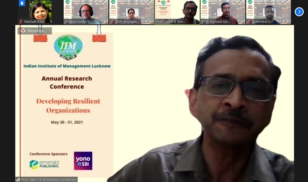 IIML's tweet photo. Annual Research Conference
2 day Doctoral Workshop on Developing Resilient Organizations
May 30-31, 2021
Keynote session : Prof. Joseph Sarkis, Foisie Business School USA
Trials and tribulations of Research
#IIML #IIMLucknow #IIMLConference #IIMLResearch https://t.co/f8WcqWZ8N7